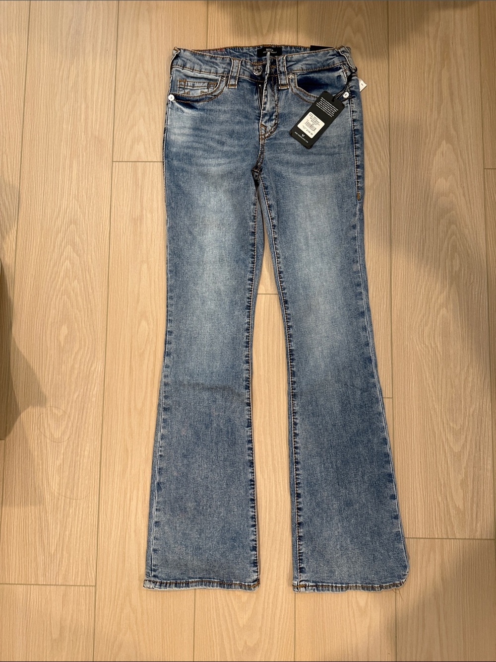 True Religion Women's Flare Jeans in Medium Blue Wash